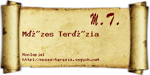 Mózes Terézia névjegykártya