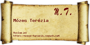 Mózes Terézia névjegykártya